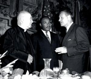 King with Rockefeller and Cardinal Spellman. Image courtesy of The Root.